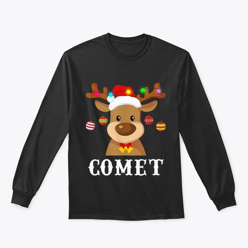 Santa Reindeer Comet Xmas T-Shirt