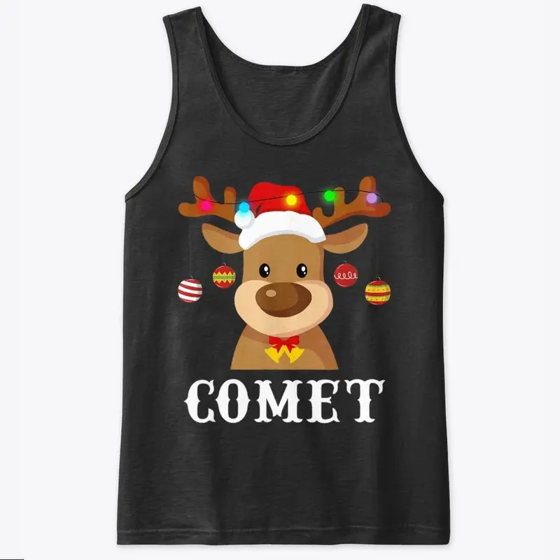 Santa Reindeer Comet Xmas T-Shirt