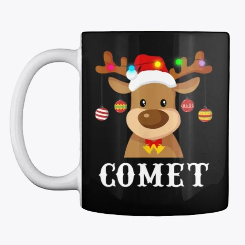 Santa Reindeer Comet Xmas T-Shirt