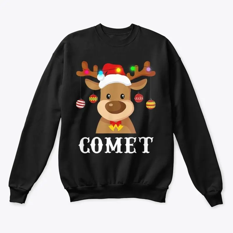 Santa Reindeer Comet Xmas T-Shirt