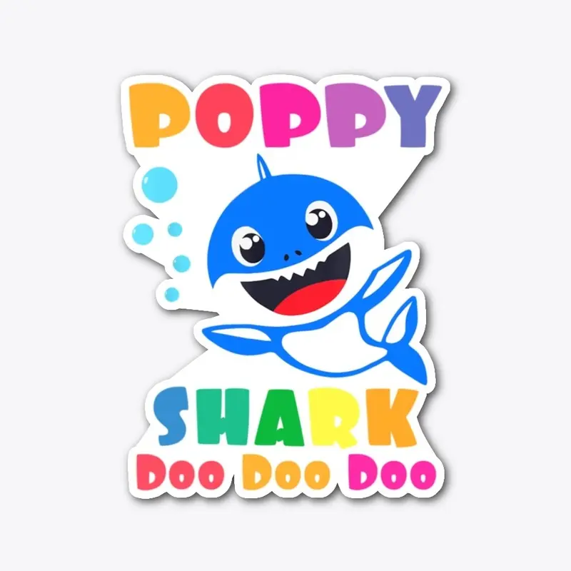 Poppy Shark Shirt Funny Fathers Day Gift