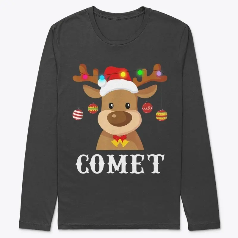 Santa Reindeer Comet Xmas T-Shirt