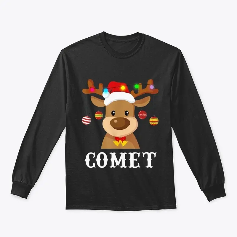 Santa Reindeer Comet Xmas T-Shirt