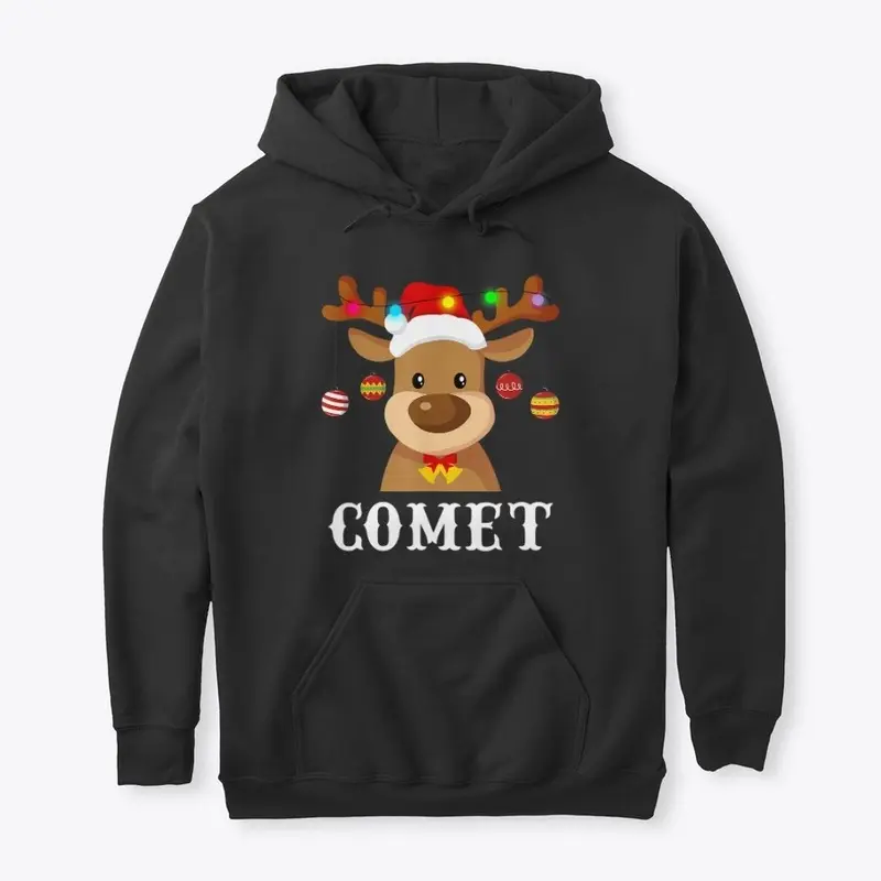 Santa Reindeer Comet Xmas T-Shirt