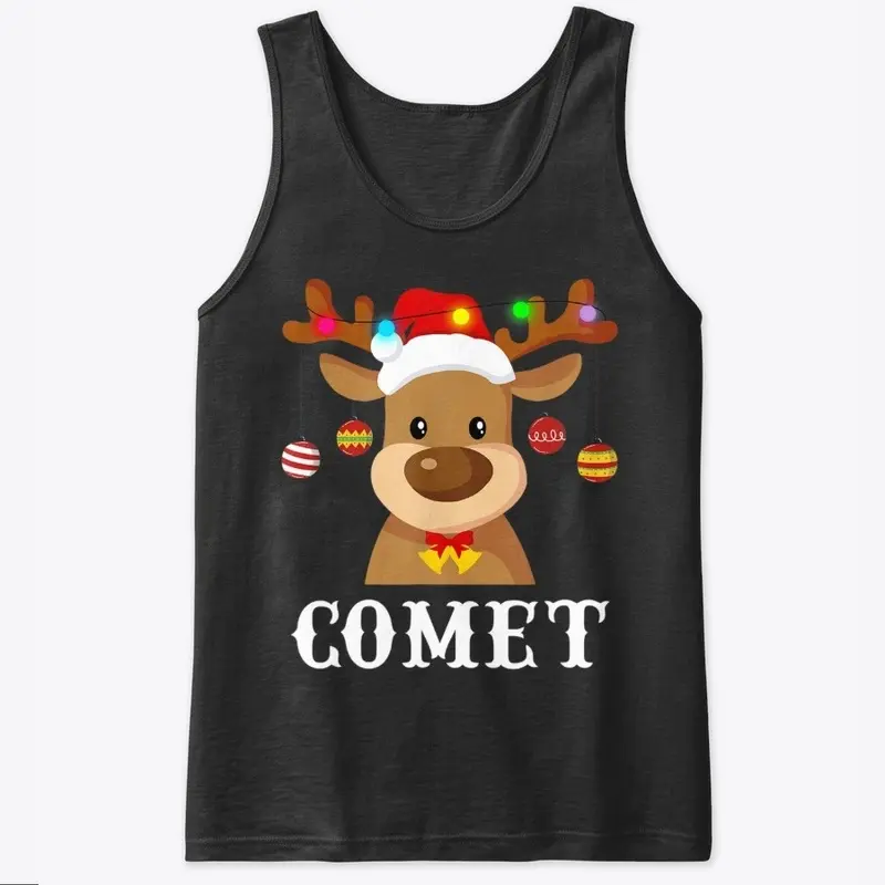 Santa Reindeer Comet Xmas T-Shirt